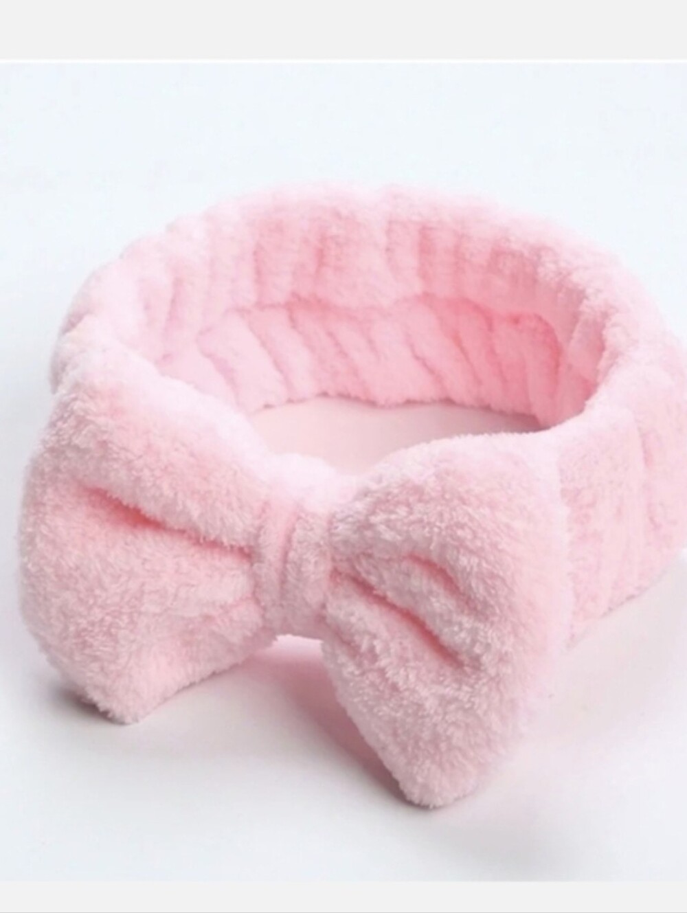 Plush Pink Bow Headband